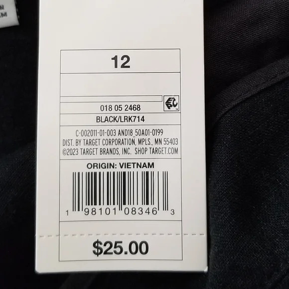 NWT A New Day Black Linen Mini Skirt Size 12 - Picture 5 of 7